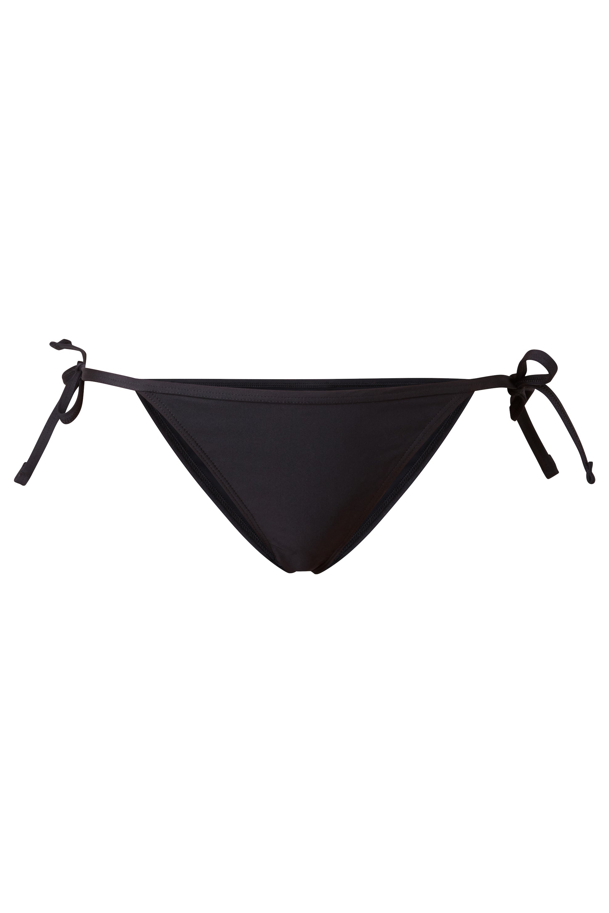 Initial S Maillot de bain femme 2 pièces bas de bikini triangle noeuds noir éco responsable allure sportive sensuel fabrication française écologique nager bronzer plonger nylon recyclé swimwear swimsuit women black coal bottom sustainable made in france econyl recycled nylon sporty sensual sexy made beachwear from plastic waste natural beauty